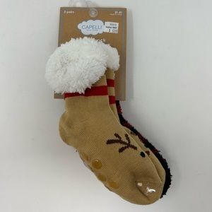 NWT Capelli of New York 2 Pack 2T/4T Fuzzy Christmas Socks